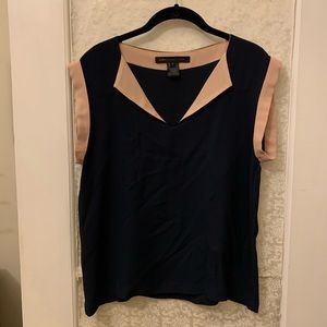 Marc by Marc silk blouse navy and pink